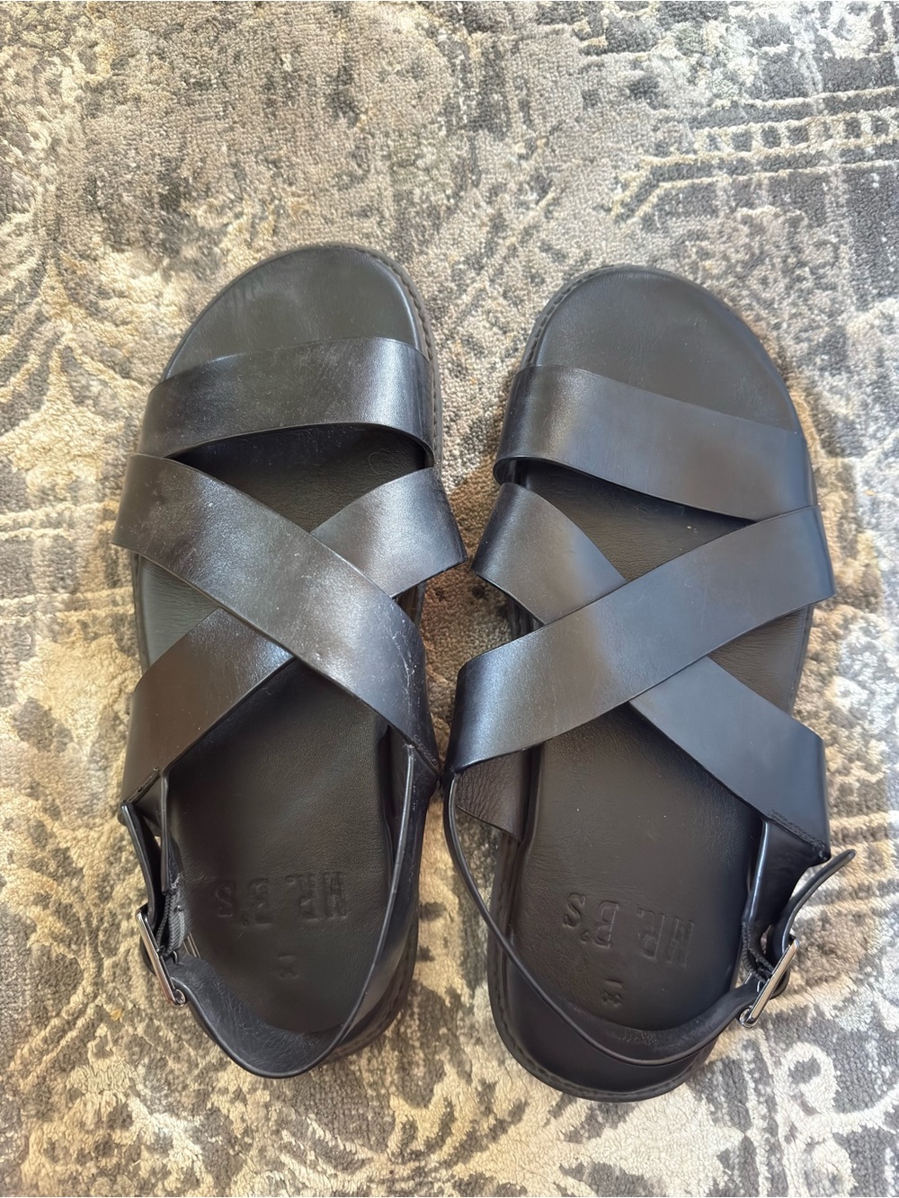 Aldo Mr. Bโs. Black Crisscross Strap Sandals